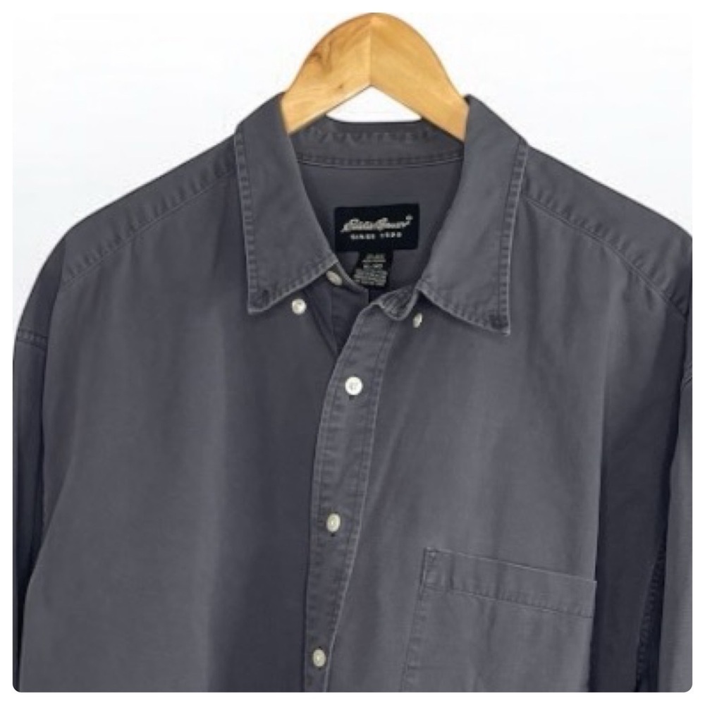 Eddie Bauer Cotton Gray Button Down Shirt XL - Picture 6 of 9